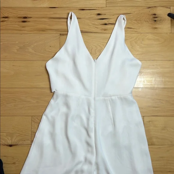 Amanda Uprichard Cream Tie-Front Wide Legged Jumpsuit | Size Medium - Picture 8 of 12